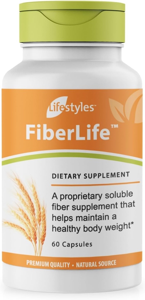 Lifestyles FiberLife - Konjac, Guar Gum, Ksanan Gum və Cinnamon ilə Digestive Health & Cholesterol Support üçün güclü Fiber - Kanadada Made - 60 Kapsüller (60 Kapsüller)