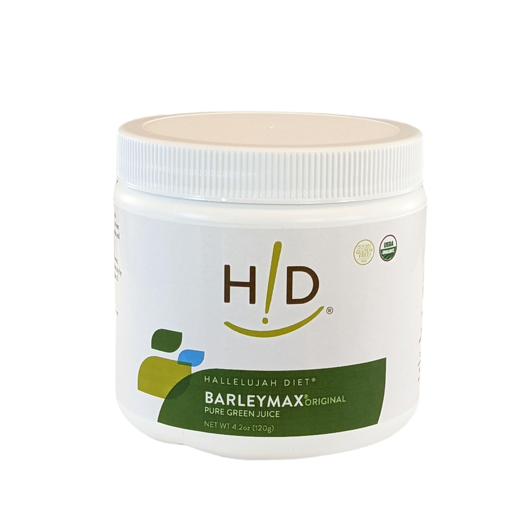 Hallelujah Diet Organic BarleyMax - Barley and Alfalfa Grass Juice Powder, Original, 4.2oz, 30 Day Supply
