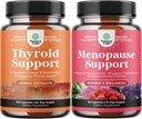 Bundle of Herbal Adrenal and Thyroid Support Complex - Mood Enhancer Energy Supplement för sköldkörtelhälsa och komplett växtbaserade klimakteriet Supplement för kvinnor för nattsött humör och mer