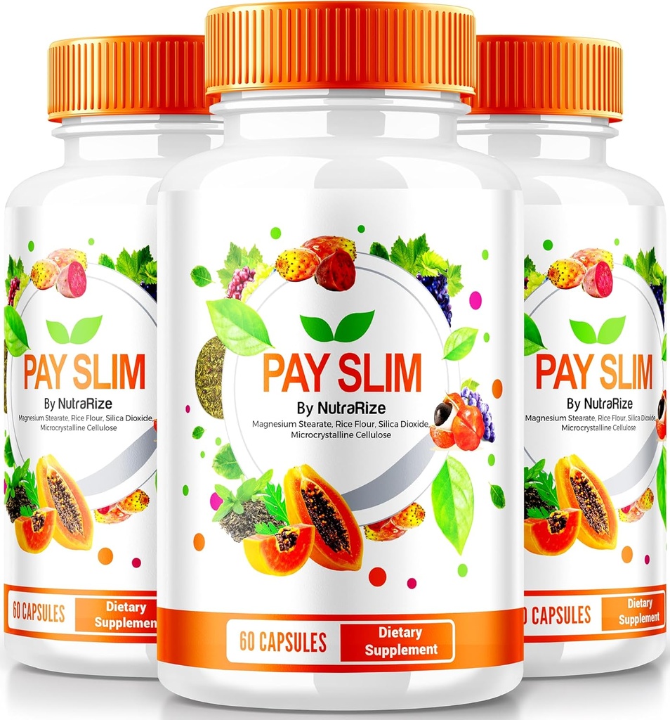 NutraRize (3 пакета) Pay Slim Capsules, PaySlim All-Natural Supplement for Healthy Weight Loss, Premium Formula to Achieve Body and Fitness Goals, Official Reviews (180 капсул)