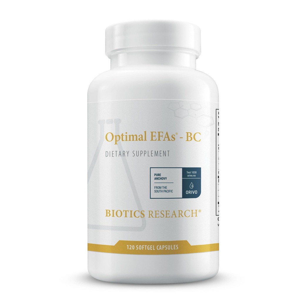 BIOTICS RESEARCH Optimal EFAs - BC, Proprietary Blend of Fish, Flaxseed and Blackcurrant Seed Oils. Balance of Omega3, 6 and 9 Fatty Acids, 120 Softgels