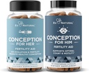 Conception Fertility for Her & He Bundle - Fertility Supplements Combo for Women & Men - Prenatalis Vitamins - Propote Hormon Balance, Cycle Consistence, Aid Ovulation - 120 Count