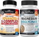 Vitamin B Kompleks dengan Vitamin C (4 Bulan Suply) Plus Tinggi Absorpsi Magnesium Bisglycinate Capsules (4 Pasokan Bulan)