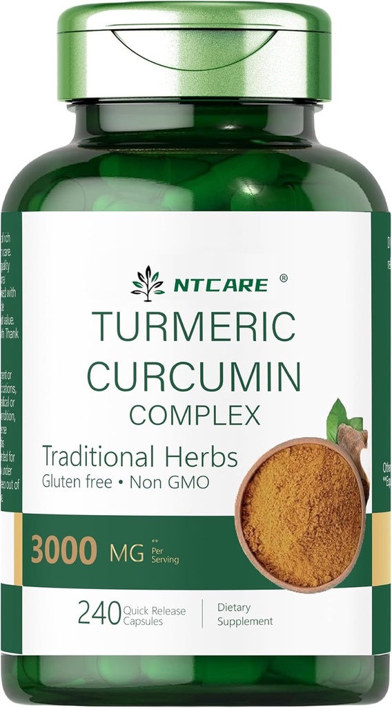 Turmeric Curcumin with Black Pepper 3000mg |Joint Support | 240 Capsules | Turmeric Complex Supplement | Non-GMO, Gluten Free