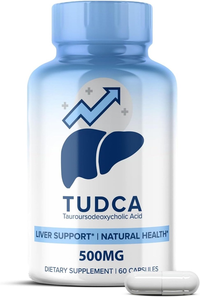 Suplemento de soporte ao fígado de tudca - Pack de 1, 60 cápsulas Tauroursodeoxycolic acid - soporte de células nerviosas, Gallbladder, Kidney e Liver Cleanse Detox & Reparación, Suplemento de sales de bile por MaxLife Naturals
