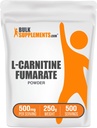BulkSupplements.com L-Carnitine Fumarate Toz - Carnitine Supplement, Spor Beslenme, L-Carnitine 500 mg - Gluten Free, 500 mg per Service, Gluten Free, 250g (8.8 oz) (Polonyada Tenis)