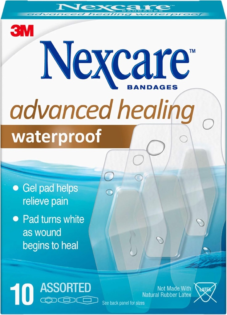 Nexcare Advanced Healing Αδιάβροχοι Επιδέσμους, Ποικιλία μεγέθη, 10 κόμης