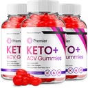 (3 Pack) Premier Keto ACV Gummies - Advanced Formula Premiere Keto Plus ACV Gummies Apple Cider Vinegar Premier ACV Dietary Supplement Reviews Men Women (180 Gummies)