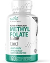 Fusiones de la naturaleza Nutri 5-MTHF L Methylfolate 1MG - 4 Month Supply, 120 Vegan Tablets - Methylated Folate Supplement - Cognitive Function, Heart Health, Prenatal Support - Methylated Folic Acid