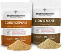 Lions Mane (60g) i Cordyceps (60g) Cumake Paowder Paquet - Munsh room suplementari per a Cognition, Energia i finalance