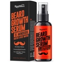 Beard Growth Serum for Men: Hair Regrowth Spray with Biotin & Rice Water - Extra Strength Beard Oil