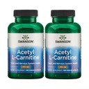 Swanson Acetyl-L-Carnitine - Amino Acid Supplement Promoting Cognitive Health & Muscle Support - Natural Formula May Promote Nervous System Health - (100 Veggie Capsules) (2 Pack)