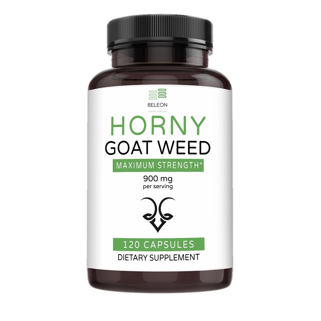Horny Goat Weed Extract for Men and Women - Male Enhancing Supplement Stamina Herbal Pills - 120 Capsules