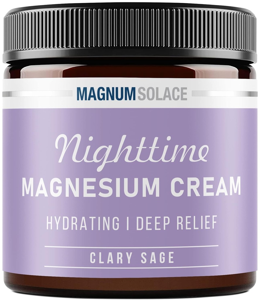 Magnesium Lotion - Nighttime Magnesium Cream - החל מחוקקים, זרועות או צ'סט - מגנזיום צ'ורייד - ארה"ב Made and Safe for Kids (Clary Sage)