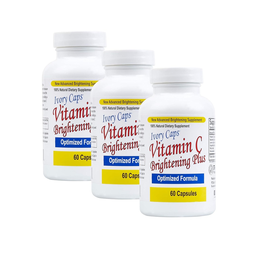 3 Pack - Elefántcsont Maximális hatáserősség C-vitamin Fényezés Plus 60 Caps