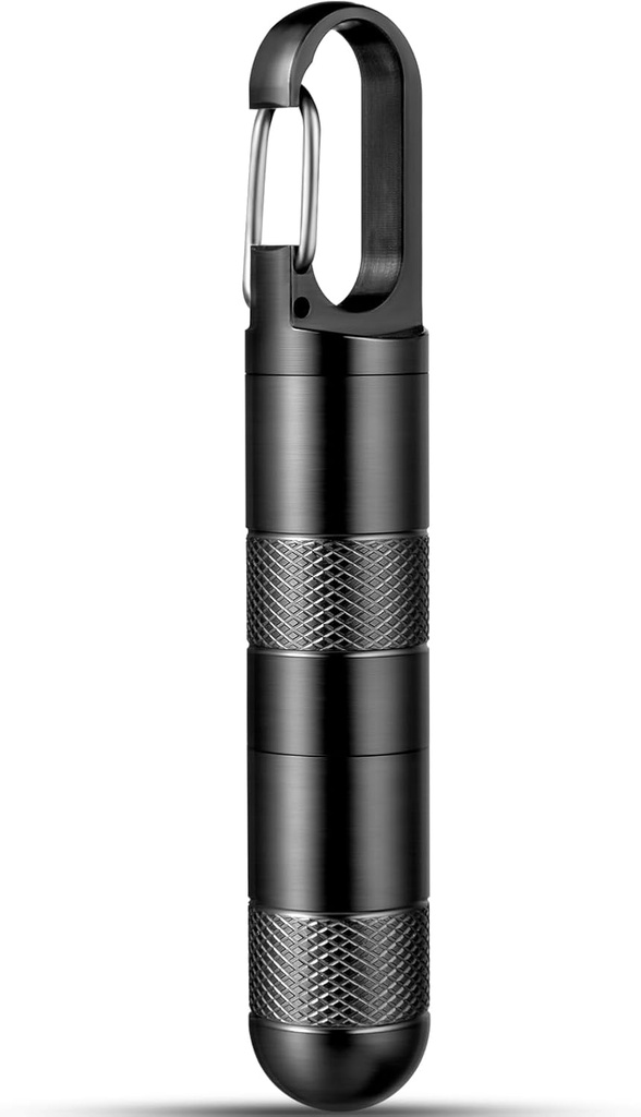 The Micro Pyl Keychain Tytonium Pil สําหรับ Purse Little Pail Pieer ท่องเที่ยว Black Pill Medical Page