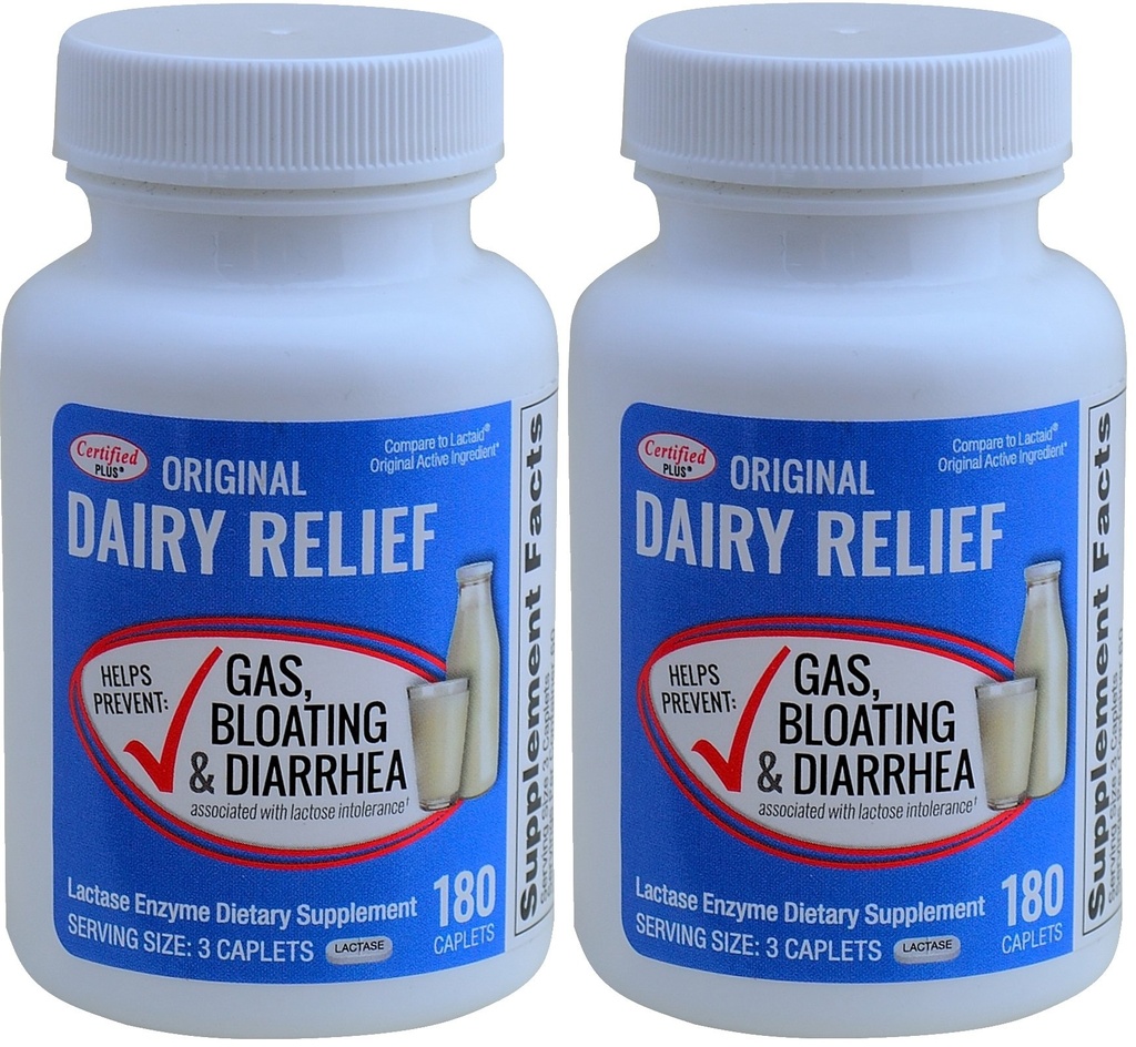 Lactase Enzyme 360 Caplets Generic Lactaid Original Strength