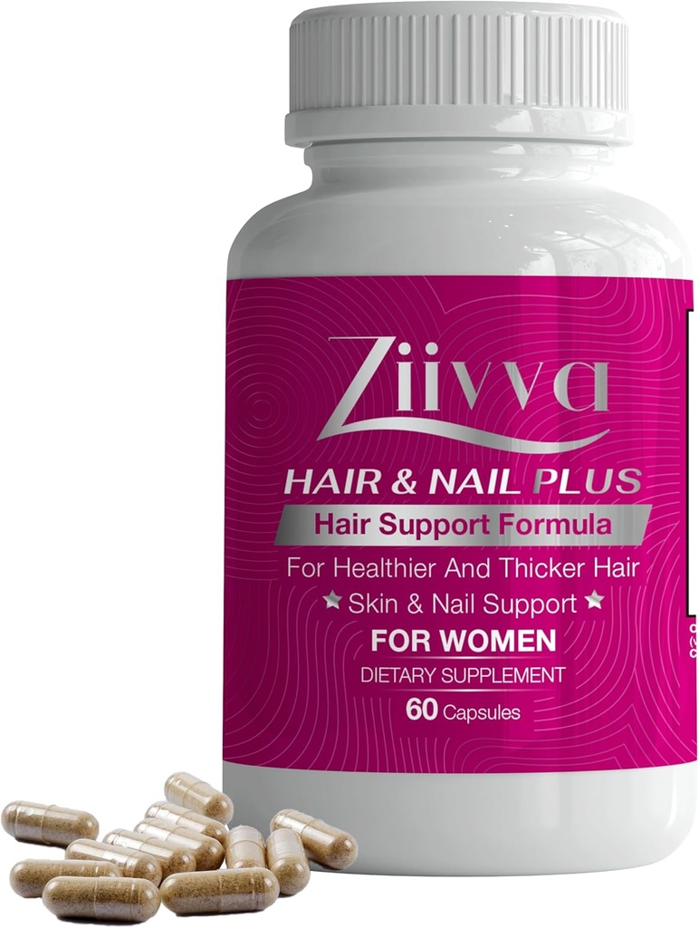 Vitaminas de pelo para mulleres - Todos os cápsulas Mcg de Biotina Natural Vegan 5000 - Suplementos de cabelo para o crecemento e o estrés - Promover cabelo máis saudable, pel, Nails - Suplemento de crecemento do cabelo