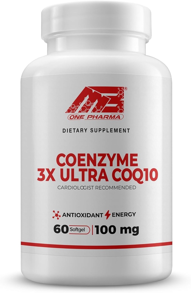 MB One Pharma-COQ10 Supplément (100mg) 60 jours d'approvisionnement-3x Absorption Ultra Supérieure, Défense Antioxydante - Supporte la production d'énergie cellulaire Fonction cardiaque-non-OGM, sans gluten, haute absorption