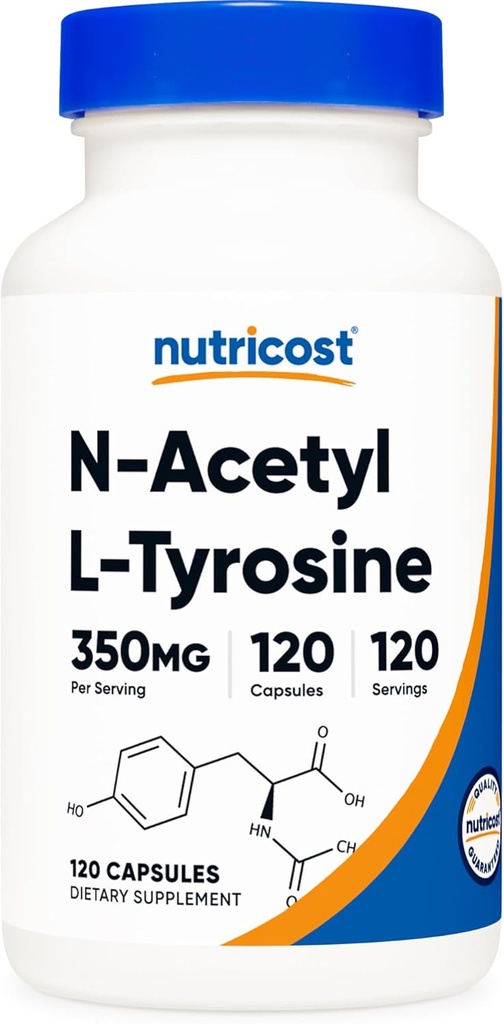חומרים מזינים N-Acetyl L-Tyrosine (NALT) 350 מ"ג, 120 קפסולות - Gluten Free, non-GMO