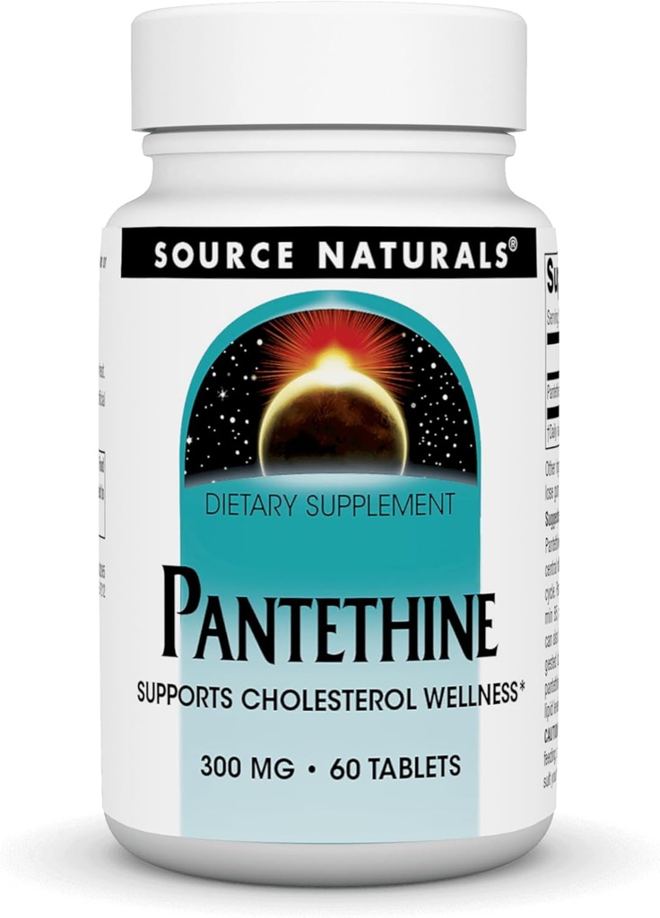 Source Naturals Pantethine, Supports Cholesterl Wellness*, 300 mg, 60 Tabletler