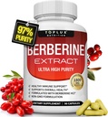 Berberine Supplement 1800mg - Berberine HCL 97% Getest Ultra High Purity Premium Berberine Extract ter ondersteuning van de algehele gezondheid, hoge potentie Berberine Plus Non-GMO Vegan Men Vrouwen, 90 Capsules