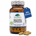 Pure Mountain Botanicals Bacopa Monnieri Capsules - 90 Count - Organic Bacopa and Potent Extract - 20% Bacosides - Vegan Brahmi Supplement