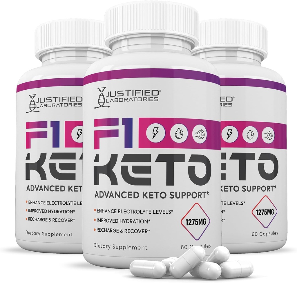 (3 Pack) F1 Keto Pills 1275MG Nova e melhorada fórmula contém maçã Cider Vinagre Extra virgem azeite em pó Folha de chá verde 180 Cápsulas