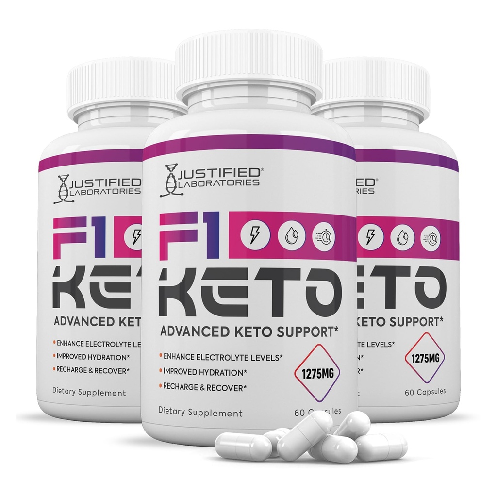 Justified Laboratories F1 Keto - 60 Capsules, Pack of 3 - Ketogenic Support from Apple Cider Vinegar, Green Tea Leaf, Vitamin C, Vitamin D3 & Extra Virgin Olive Oil - 90 Servings