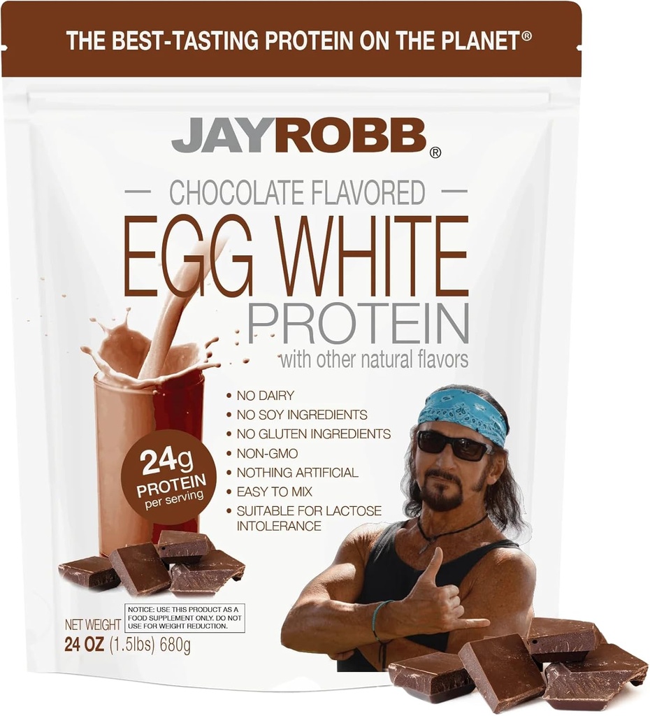 JAYROBB sjokolade egg hvitt protein 24 oz, 1,5 pund veske