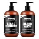 Mens Skjorte Vaske og Skjegg balsam Bundle sett for menn, ansikt og skjegg Shampoo og balsam sett for menn w/biotin ansiktshårvekst formel Dandruff, gaver for menn, 500ml * 2