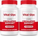(2 Pack) Vital Glyc капсули - Official Blood Support Formula, Vital Glyc Blood Cleaner, Vital Glyc Glyco Optimizer Хапчета, Поддържа цялостното здраве & Wellness, Vital Glyc прах (120 капсули)