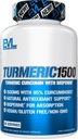 Herbal Relief Turmeric Curcumin with Bioperine - EVL 1500mg 95% Curcuminoid Turmeric Curcumin with Black Pepper for Digestive Skin Immunity Liver and Joint Support - Non GMO Vegan supplement