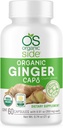 Ginger kapsula organikoak | Osasun Digestiboa | USDA Ziurtatu organikoa, ez-GMO, Vegan | 60 Erraza-to-Swallow kapsulak ongizate naturalerako