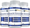 Research Verified Memory Booster - Nootropic Supplement - Enhance Cognition and Memory - Lion’s Mane, Ginkgo Biloba, BioPerine - 3 Month Supply - Non-GMO - Made in The USA