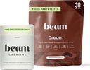 Beam Dream Sleep Powder & Creatine Bundle,第三方测试了天然睡眠援助和复苏补充剂,配有微量化的Creatine Monohydrate,Uniflavored Pure Creatine Power for Muscle Power, Energy