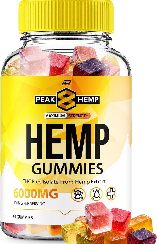Peak 8 Hemp Gummies - Hemp Seed Extract Peak Eight Hemp Gummies Tinnitus Herbal Supplement, Health and Wellness Support, All Natural Peak Hemp Gummy (1 Pack - 60 Gummies)