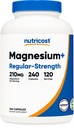 Nutricost Magnesium+ Regular Strength (210mg, 240 Capsules) - 120 Servings, Made with Magnesium Glycinate and Oxide, Non-GMO, Gluten Free and Vegan Friendly