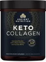 Ancient Nutrition Keto Collagen Powder Drink Mix, Keto Diet Supplement con MCT, Hydrolyzed Collagen Peptides para soportar pel saudable e articulacións, 30 Serves, 19 oz (Packaging May Vary)