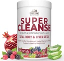 Country Farms Super Cleanse, Super Juice Cleanse, Támogatja az egészséges emésztőrendszer, 34 Gyümölcsök és zöldségek Aloe, Promotes Natural Detoxicification, Drink Powder, 14 Servings, 9.88 Ounce
