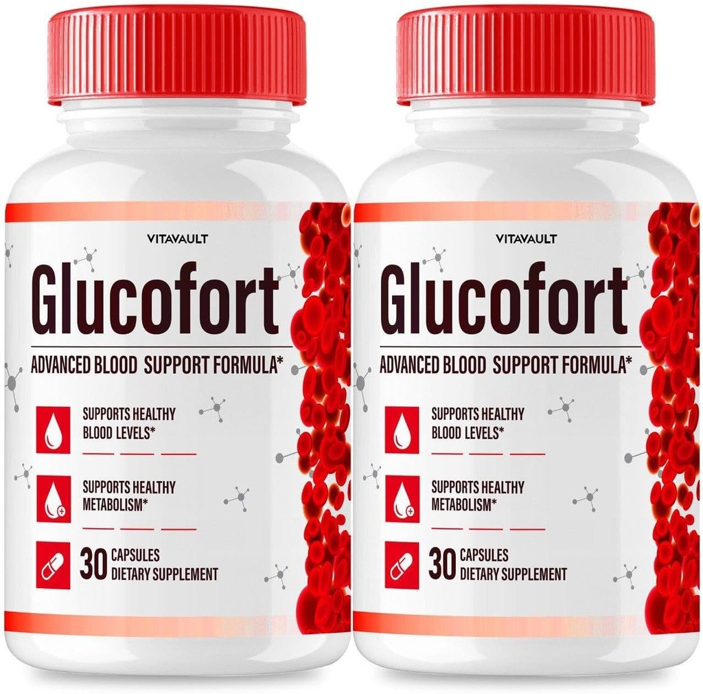 (2 팩) Glucofort, 최대 고급 혈액 지원 공식 캡슐