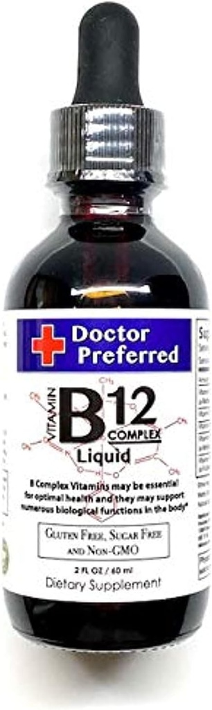 Vitamine B12 complexe liquide gouttes sublinguales Absorption rapide B2, B3, B5, B6 et B12.
