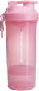 Smartshake O2GO ONE Plastic Protein Shaker Bottle 800 мл | 27 унций - Leakproof Screw-on Lid - BPA Free - Unisex - Light Pink