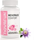 Capsules de soulagement de la ménopause pour femmes, Novasoy Soy Isoflavone, Coho noir, Fleur de passion, Vitex, Vitamine B6, Vitamine B12, Magnésium, 60 Compte
