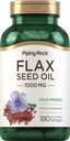Pipling Rock Flax seed น้ํามัน 1000mg Softgel Capsules | 180 เคานต์ Cold Pressed Supplement   Not-GMO, Gluten Free