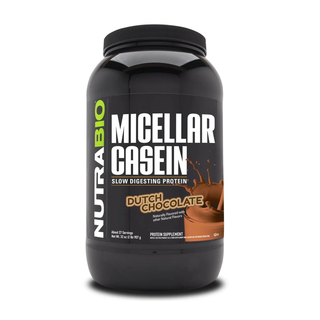 NutraBio Casein Protein Powder, Micellar Casien Powder, 25g Slow Digesting Protein, Helps Keep You Full, Overnight Muscle Recovery & Growth, BCAA & EAA, Gluten Free, Soy Free, 2lb Chocolate