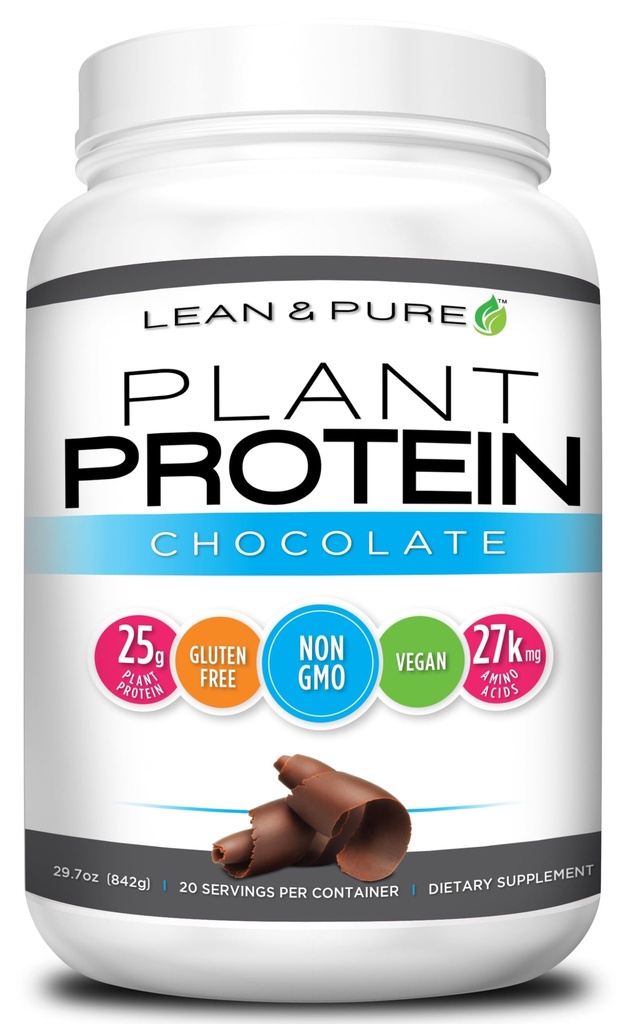 Lean & Pure Plant Protein, 25g of Protein, Non GMO, Vegan, Gluten Free. Low Carb, 842g, Chocolate