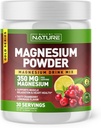 Construit de Nature Magneziu pulbere - Anti-Stres Drink Mix pentru calm si normalitate - Magneziu Citrat Supliment - Relaxare, Muscle & Heart Support - Cranberry Lemonade Aroma - 30 Serviri