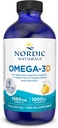 Nordic Naturals Omega-3D, Lemon Flavor - 8 oz - 1560 mg Omega-3 + 1000 IU D3-vitamiini - Fish Oil - EPA & DHA - Immuunituki, aivojen ja sydämen terveys, terveet luut - ei-GMO - 48 tarjoilua